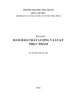 bài giảng đảm bảo chất lượng và luật thực phẩm