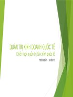 quản trì tài chính quốc tế và chiến lược nhân sự quốc tế.