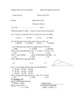 ĐỀ THI TOÁN LỚP 4 GIỮA KÌ I