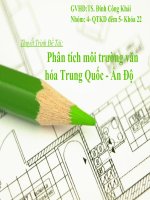 thuyết trình quản trị kinh doanh quốc tế phân tích môi trường văn hóa trung quốc - ấn độ