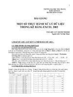 bài giảng một số thực hành xử lý dữ liệu thống kê bằng excel 2003