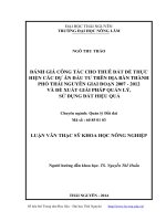 đánh giá công tác cho thuê đất để thực hiện các dự án đầu tư trên địa bàn tỉnh thái nguyên giai đoạn 2008 – 2012 và đề xuất giải phát quản lý hiệu quả
