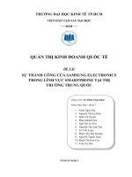 sự thành công của samsung electronics trong lĩnh vực smartphone tại thị trường trung quốc