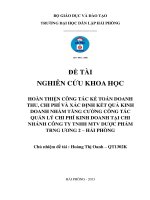 hoàn thiện công tác kế toán doanh thu, chi phí và xác định kết quả kinh doanh nhằm tăng cường công tác quản lý chi phí kinh doanh tại chi nhánh công ty tnhh một thành viên dược phẩm trung ương 2