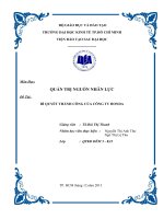 tiểu luận quản trị nguồn nhân lực  bí quyết thành công của công ty honda