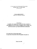 nghiên cứu, khảo sát một số công nghệ và mô hình sản xuất nông nghiệp công nghệ cao để ứng dụng tại tp. hồ chí minh