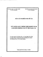 xây dựng quy trình thích hợp tách acid béo không no từ nội tạng cá