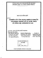 nghiên cứu ứng dụng nhóm vi khuẩn anammox trong xử lý nước thải có nồng độ ammoniumm cao