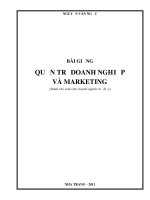 bài giảng giáo trình quản trị doanh nghiệp và marketing. dành cho sinh viên ngành chế biến