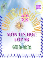 Giao an tin hoc lop 5 bai 5 Thuc hanh tong hop ( tiet 1)