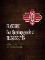 hoạt động nhượng quyền của trung nguyên
