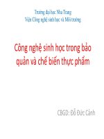 công nghệ sinh học trong bảo quản và chế biến thực phẩm