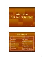 bài giảng quy hoạch du lịch