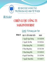 tiểu luận môn quản trị chiến lược chiến lược công ty saigon tourist