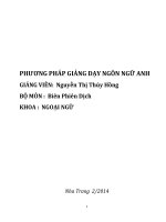 phương pháp giảng dạy ngông ngữ anh