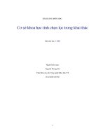 cơ sở khoa học tính chọn lọc trong khai thác