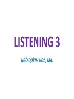 Bài giảng tiếng anh môn listening 3