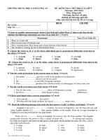 Tiếng anh 9_HK I_Đề kiểm tra 1 tiết lần 1