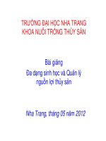 đa dạng sinh học và quản lý nguồn lợi thủy sản