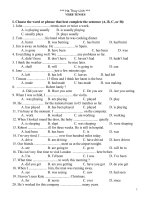 bài tập trắc nghiệm về thì