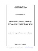 biện pháp phát triển đội ngũ cán bộ quản lý trung tâm học tập cộng đồng huyện kiến thụy - thành phố hải phòng