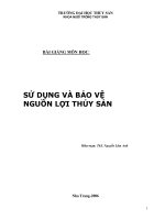 bài giảng sử dụng và bảo vệ nguồn lợi thủy sản