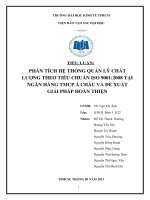 phân tích hệ thống quản lý chất lượng theo tiêu chuẩn iso 90012008 tại ngân hàng tmcp á châu và đề xuất giải pháp hoàn thiện