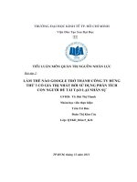 làm thế nào google trở thành công ty đứng thứ 3 có giá trị nhất bởi sử dụng phân tích con người để tái tạo lại nhân sự