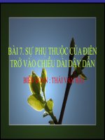 sự phụ thuộc của điện trở vào chiều dài d d