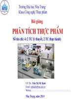 bài giảng phân tích thực phẩm