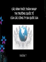 các hình thức thâm nhập thị trường quốc tế của các công ty đa quốc gia