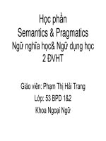bài giảng semantics & pragmatics