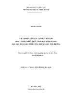 XÁC ĐỊNH VÀ LUYỆN TẬP MỘT SỐ DẠNG HOẠT ĐỘNG NHẬN THỨC CHO HỌC SINH TRONG DẠY HỌC HÌNH HỌC Ở TRƯỜNG THPT