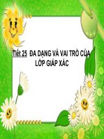tiết 25-Đa dạng và vai trò của lớp giáp xác
