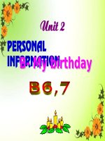 Tiếng Anh 7- Unit 2-B678