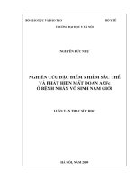 Nghiên cứu đặc điểm nhiễm sắc thể và phát hiện mất đoạn AZFC  ở bệnh nhân vô sinh nam giới