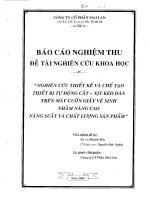 nghiên cứu thiết kế và chế tạo thiết bị tự động cắt - xịt, keo dán trên máy cuốn vệ sinh nhằm nâng cao năng suất chất lượng sản phẩm
