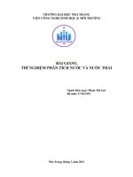 bài giảng thí nghiệm phân tích nước và nước thải