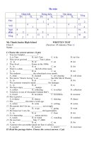 De Kiem tra Tieng Anh 8 1 tiet lan 1