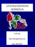 lập kế hoạch kinh doanh
