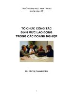 tổ chức công tác định mức lao động trong các doanh nghiệp