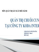 quản trị chuỗi cung ứng tại công ty koda international