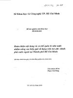 hoàn thiện nội dung và cơ chế quản lý nhà nước nhằm nâng cao hiệu quả sử dụng viện trợ phi chính phủ nước ngoài tại tp. hồ chí minh