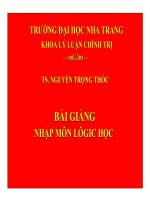 bài giảng nhập môn logic học