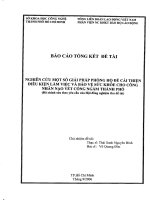 nghiên cứu một số giải pháp phòng hộ để cải thiện điều kiện làm việc và bảo vệ sức khỏe cho công nhân nạo vét cống ngầm thành phố