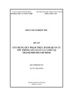 xây dựng quy phạm thực hành quản lý tốt trong sản xuất cá cảnh tại tp.hcm