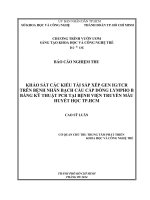 khảo sát các kiểu tái sắp xếp gen ig-tcr trên bệnh nhân bạch cầu cấp dòng lympho b bằng kỹ thuật pcr tại bệnh viện truyền máu huyết học