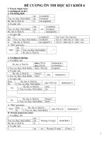 Đề cương ôn thi T.A 6 HK I