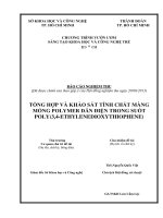 tổng hợp và khảo sát màng mỏng polymer dẫn điện trong suốt poly (3,4- ethylene-dioxythiophene)