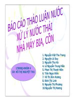 bao cáo thảo luận nước xử lý nước thải nhà máy bia, cồn